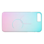 Coques Case-Mate iPhone Initiales 2 superposées modernes | Turquoise Rose (Dos (Horizontal))