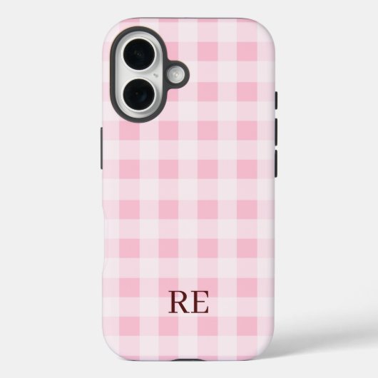 Coques Case-Mate iPhone Initiales à carreaux personnalisées (Verso)