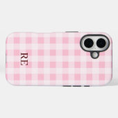 Coques Case-Mate iPhone Initiales à carreaux personnalisées (Verso (horizontal))