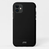 Coques Case-Mate iPhone Initiales blanches solides noirs modernes personna (Dos)