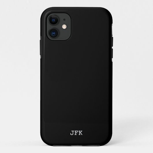 Coques Case-Mate iPhone Initiales blanches solides noirs modernes personna (Dos)