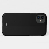 Coques Case-Mate iPhone Initiales blanches solides noirs modernes personna (Dos (Horizontal))