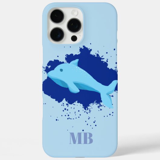 Coques Case-Mate iPhone initiales bleues monogramme iPhone 16 pro max coqu (Verso)