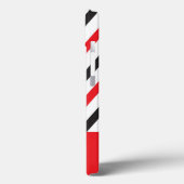 Coques Case-Mate iPhone Initiales chevron cool en rouge, noir et bleu chic (Verso / Gauche)