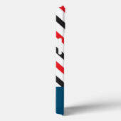 Coques Case-Mate iPhone Initiales chevron cool en rouge, noir et bleu chic (Verso / Droite)