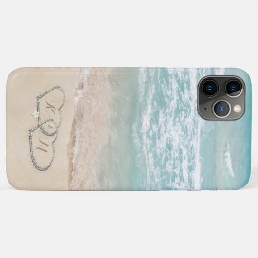 Coques Case-Mate iPhone Initiales de Beach Couples (Dos (Horizontal))