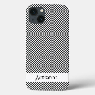 Case-Mate iPhone Case Initiales de chèque blanc noir classique Nom Cours