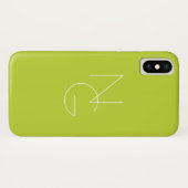 Coques Case-Mate iPhone Initiales de chevauchement modernes 2 | Lime vert (Dos (Horizontal))