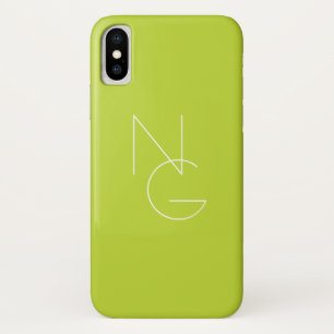 Case-Mate iPhone Case Initiales de chevauchement modernes 2   Lime vert