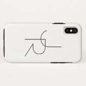 Coques Case-Mate iPhone Initiales de chevauchement modernes 2 | Noir en bl (Dos (Horizontal))