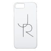 Coques Case-Mate iPhone Initiales de chevauchement modernes 2 | Noir en bl (Dos)