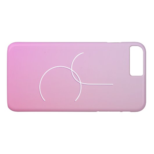 Coques Case-Mate iPhone Initiales de chevauchement modernes 2 | Ombre rose (Dos (Horizontal))