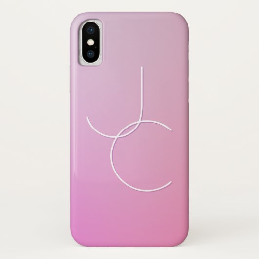 Coques Case-Mate iPhone Initiales de chevauchement modernes 2 | Ombre rose (Dos)