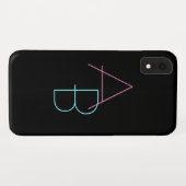 Coques Case-Mate iPhone Initiales de chevauchement modernes | Rose Turquoi (Dos (Horizontal))