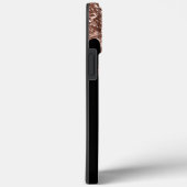 Coques Case-Mate iPhone Initiales de monogramme à paillettes de rose gold (Verso / Droite)