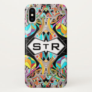 Coque Case-Mate Pour iPhone Initiales de monogramme abstrait dessiné à la main