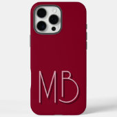 Coques Case-Mate iPhone Initiales de Monogramme Bourgogne moderne Contempo (Verso)