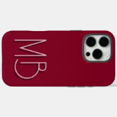 Coques Case-Mate iPhone Initiales de Monogramme Bourgogne moderne Contempo (Verso (horizontal))