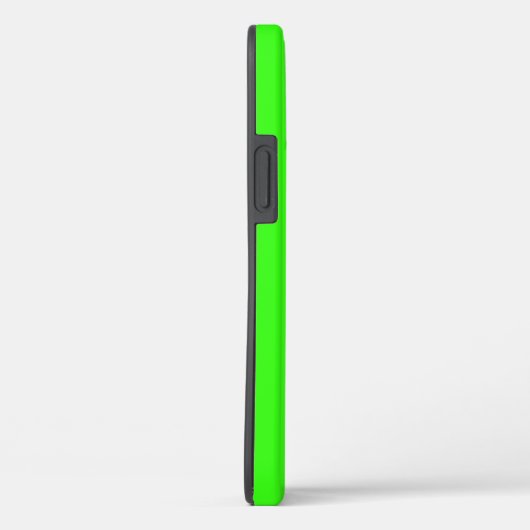 Coques Case-Mate iPhone Initiales de monogramme brillant vert néon (Verso / Droite)