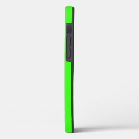 Coques Case-Mate iPhone Initiales de monogramme brillant vert néon (Verso / Gauche)