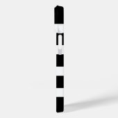 Coques Case-Mate iPhone Initiales de monogramme d'or Bandes noires et blan (Verso / Gauche)