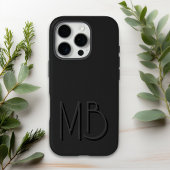 Coques Case-Mate iPhone Initiales de Monogramme Noir Moderne Contemporain