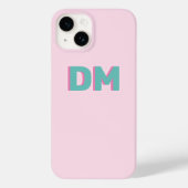 Coques Case-Mate iPhone Initiales de Monogramme simple moderne rose vert (Verso)