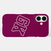 Coques Case-Mate iPhone Initiales de monogramme universitaire de vin de co (Verso (horizontal))