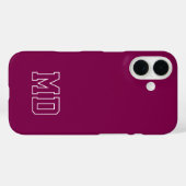 Coques Case-Mate iPhone Initiales de monogramme universitaire de vin de co (Verso (horizontal))