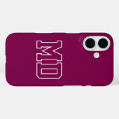 Coques Case-Mate iPhone Initiales de monogramme universitaire de vin de co (Verso (horizontal))