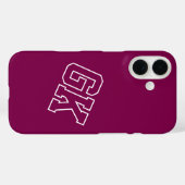 Coques Case-Mate iPhone Initiales de monogramme universitaire vinicole (Verso (horizontal))