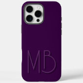 Coques Case-Mate iPhone Initiales de monogramme violet moderne contemporai (Verso)