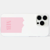Coques Case-Mate iPhone initiales de nom monogramme rose et blanc (Verso (horizontal))
