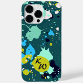 Coques Case-Mate iPhone Initiales de peinture verte cool (Verso)