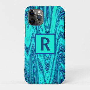 Case-Mate iPhone Case Initiales du monogramme des Motifs Abstraits Turqu