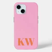 Initiales du Monogramme rose moderne personnalisée