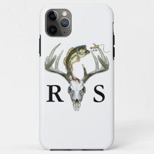 Case-Mate iPhone Case Initiales du monogramme Rustic Deer Antlers