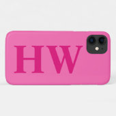 Coques Case-Mate iPhone Initiales en gras vertical rose chaud (Dos (Horizontal))