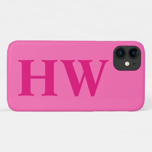 Coques Case-Mate iPhone Initiales en gras vertical rose chaud (Dos (Horizontal))