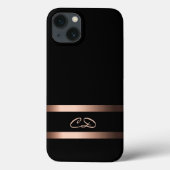 Coques Case-Mate iPhone Initiales en or noir rose (Verso)