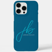 Coques Case-Mate iPhone Initiales et nom du monogramme de script élégant (Verso)