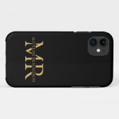 Coques Case-Mate iPhone Initiales et nom en or monogramme noir professionn (Dos (Horizontal))