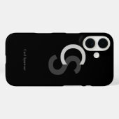 Coques Case-Mate iPhone initiales et nom personnalisés . monogramme (Verso (horizontal))