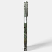 Coques Case-Mate iPhone Initiales fractales Abstraites gris gris vert Sage (Verso / Droite)
