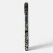 Coques Case-Mate iPhone Initiales fractales Abstraites gris gris vert Sage (Verso / Gauche)