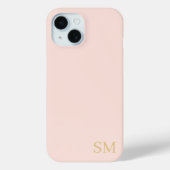 Coques Case-Mate iPhone Initiales minimalistes Monogram Peach Gold (Verso)