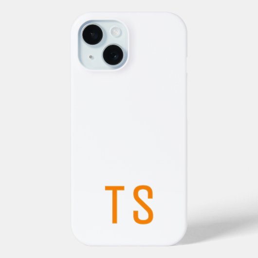 Coques Case-Mate iPhone Initiales minimes Monogrammes Modernes Orange Élég (Verso)