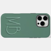 Coques Case-Mate iPhone Initiales modernes de Monogramme Eucalyptus Contem (Verso (horizontal))