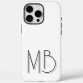 Coques Case-Mate iPhone Initiales Monogramme Blanc Moderne Contemporain (Verso)