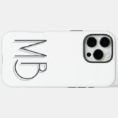 Coques Case-Mate iPhone Initiales Monogramme Blanc Moderne Contemporain (Verso (horizontal))